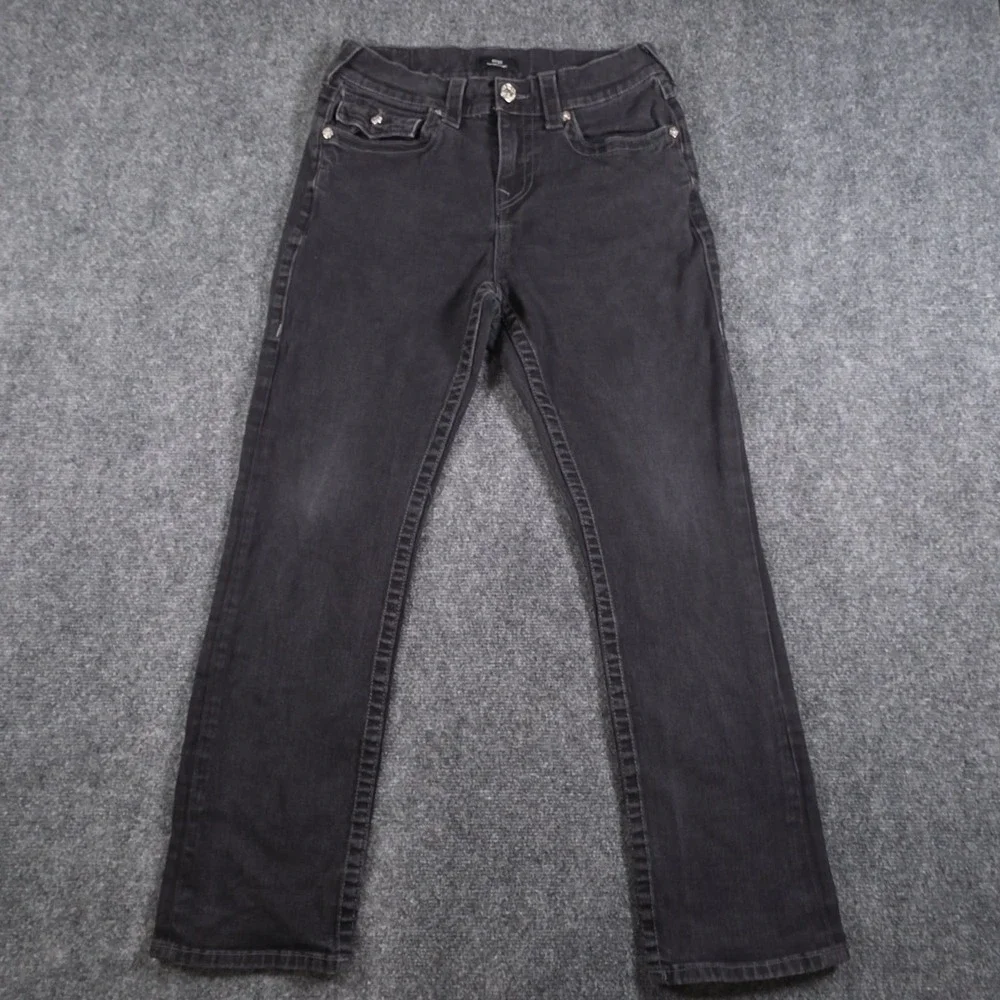 True Religion Ricky Jeans Mens 30x28 Black Flap Pockets Relaxed Straight